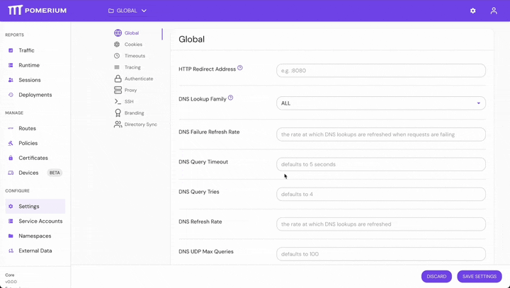 Set Failure Refresh Rate in the Console